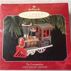 Hallmark keepsake 25th anniversary tin locomotive 1988 ornament